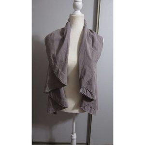 Karen Styl Grey Pocket Sleeveless Casual Large Open Cardigan